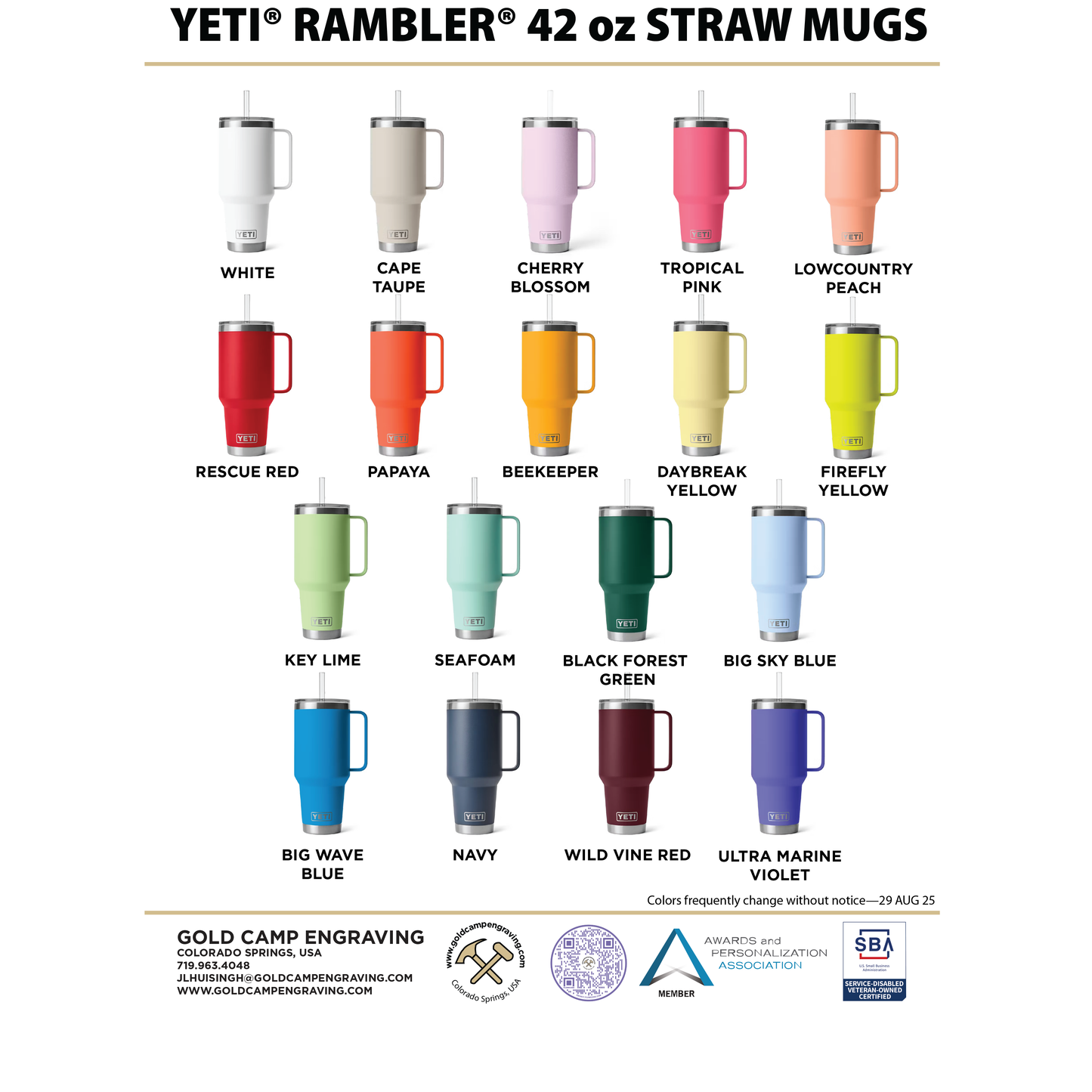 Yeti Rambler 42 oz Straw Mug (Progressive Mug Option #1)