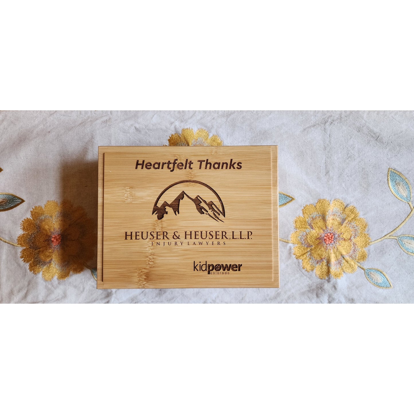 Custiom Laser Engraved Bamboo Box (10x8x4)