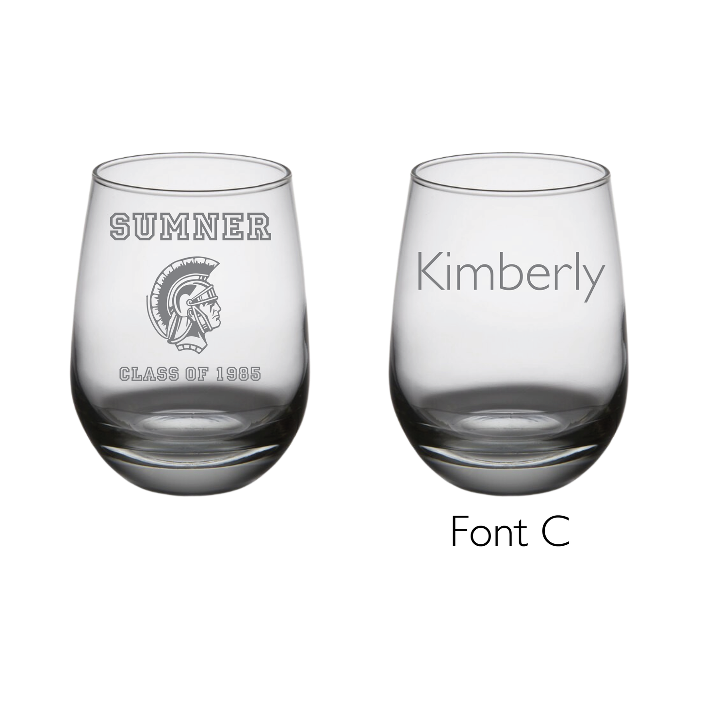 Sumner High School Class of 1985 Stemless Wine Glass