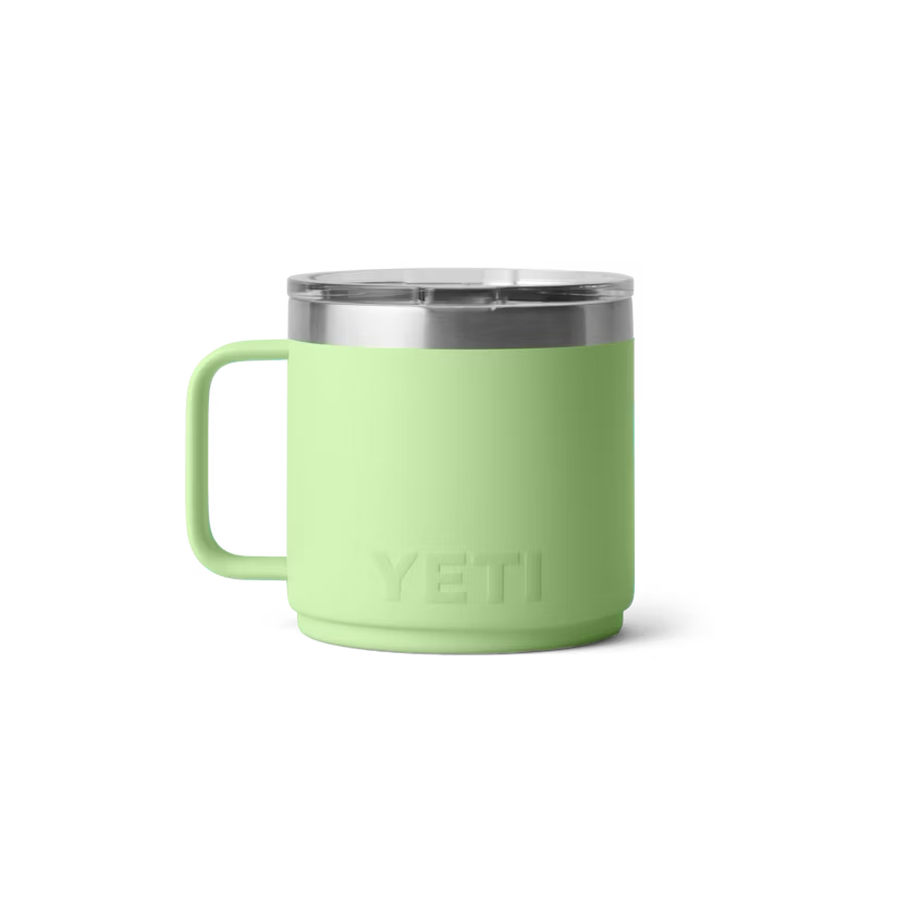 YETI Rambler 14oz Mug ホワイト、グリーン 14oz Yeti Rambler Mug – Gold Camp Engraving