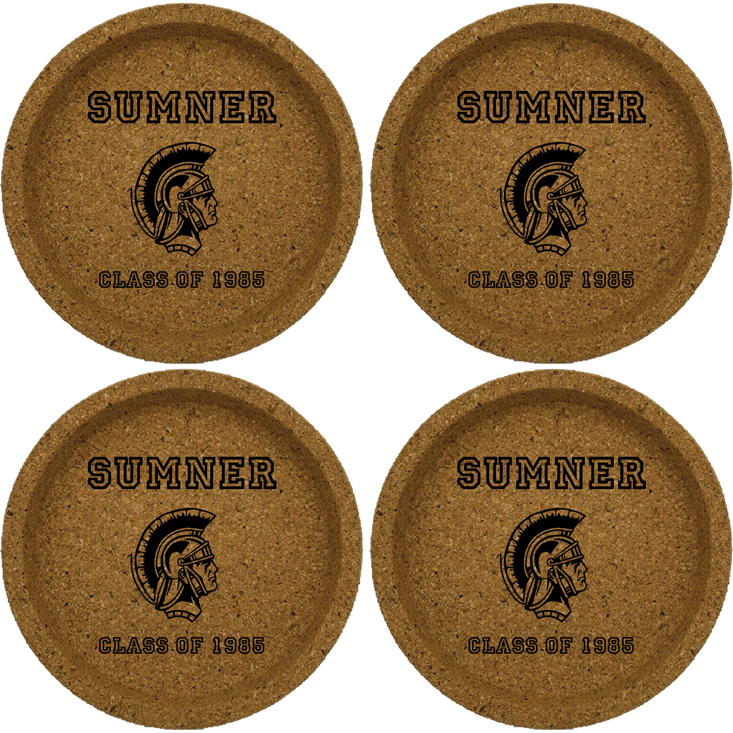Sumner High School Class of 1985 Cork Coaster Set