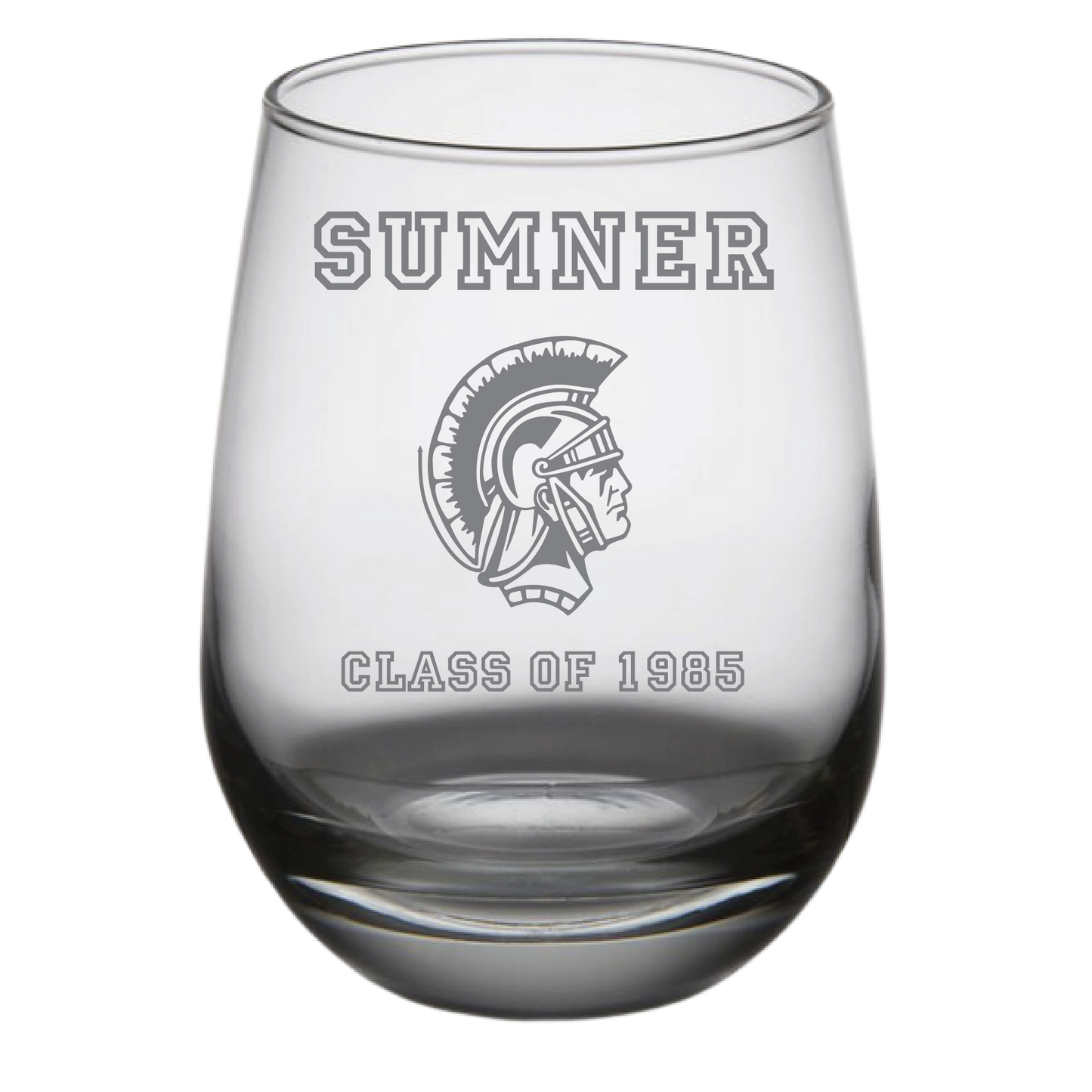 Sumner High School Class of 1985 Stemless Wine Glass