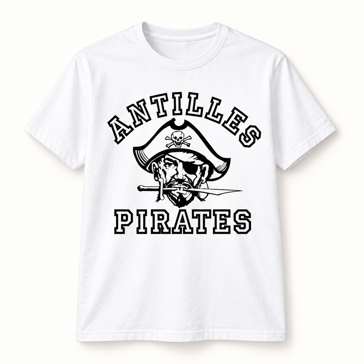 Core Cotton Tee | CLASSIC | White | Old School Pirate — logo only