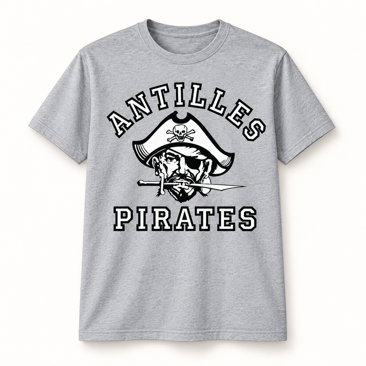 Core Cotton Tee | CLASSIC | Grey | Old School Pirate — logo only
