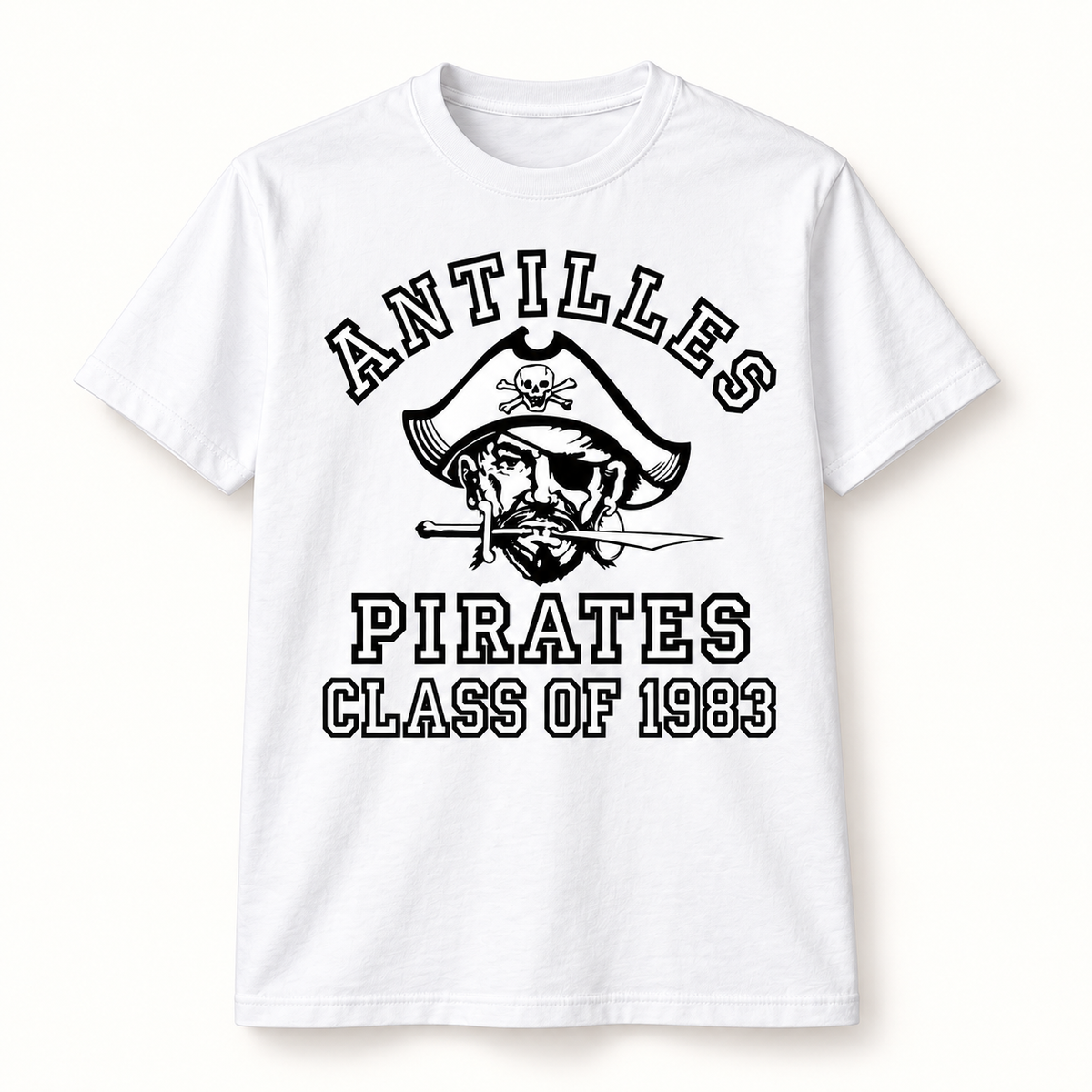 Core Cotton Tee | CLASSIC+ | White | Old School Pirate — sample CLASS OF 1983