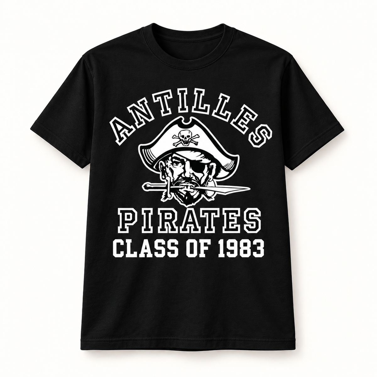 Core Cotton Tee | CLASSIC+ | Black | Old School Pirate — sample CLASS OF 1983
