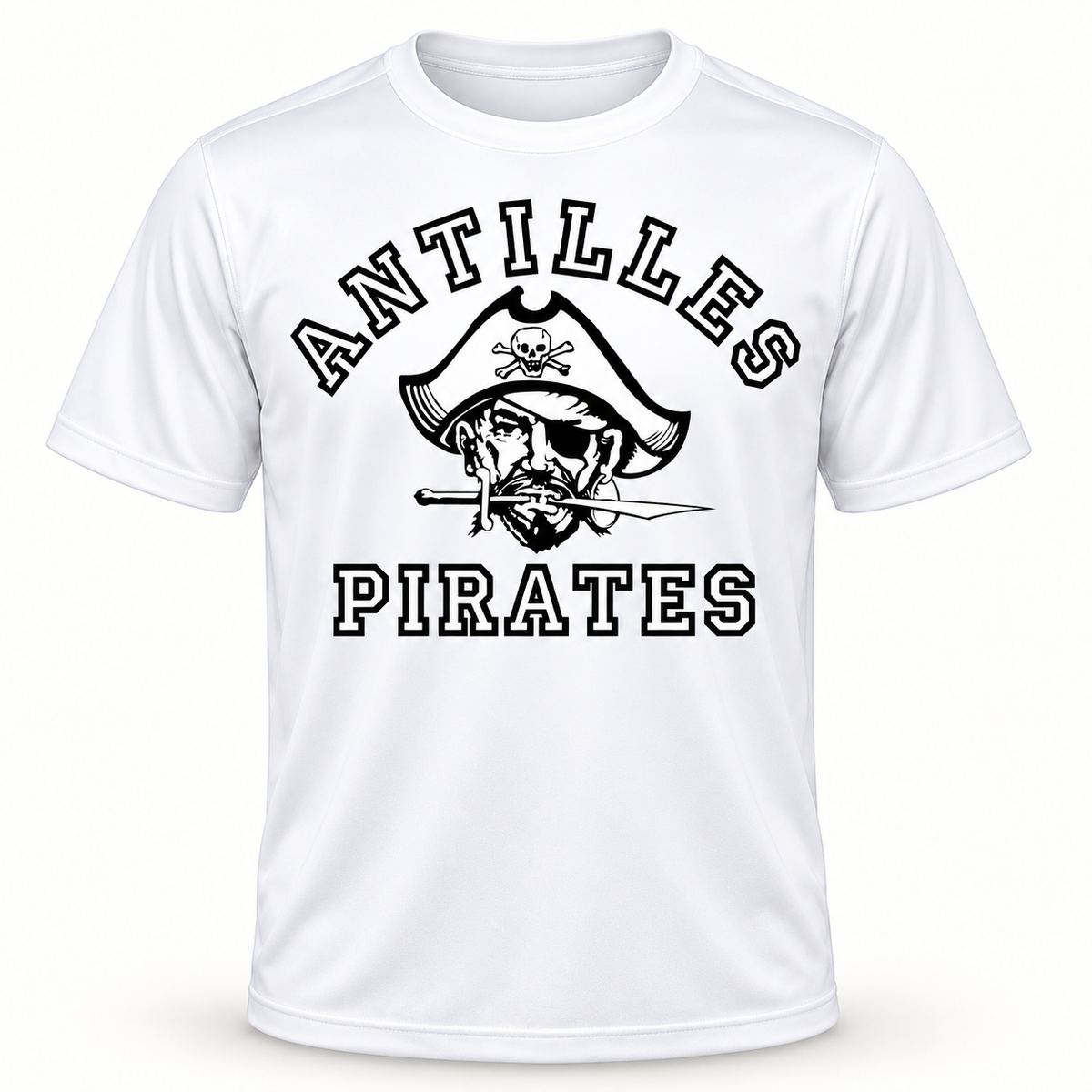 Performance Tee | CLASSIC | White | Old School Pirate — logo only