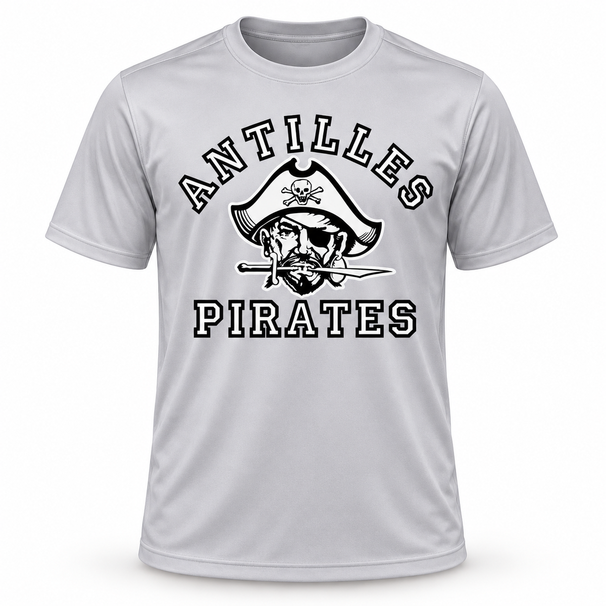 Performance Tee | CLASSIC | Grey | Old School Pirate — logo only