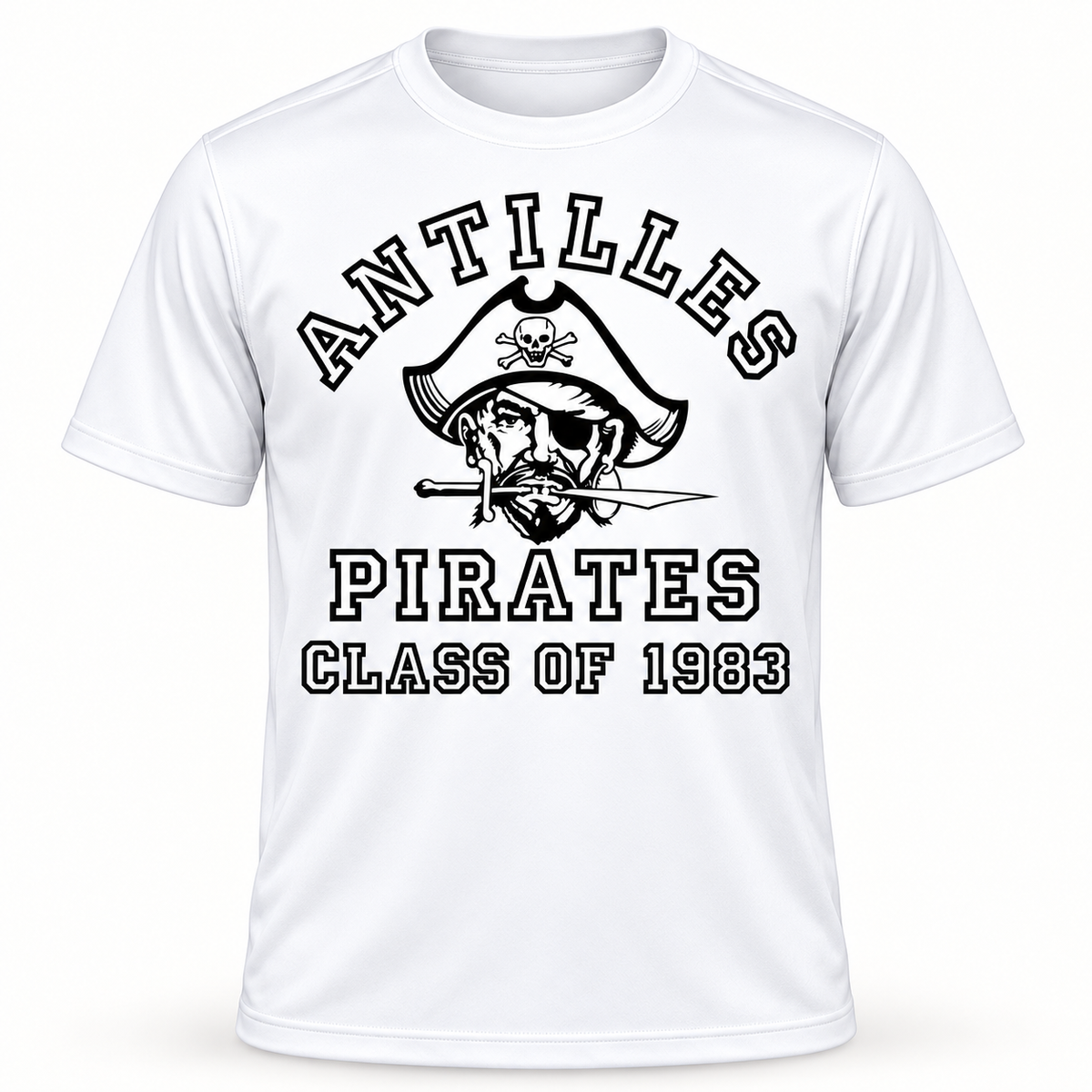 Performance Tee | CLASSIC+ | White | Old School Pirate — sample CLASS OF 1983