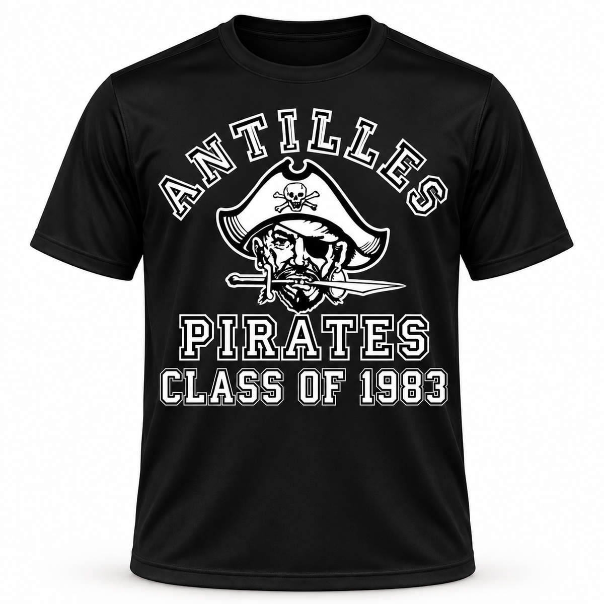 Performance Tee | CLASSIC+ | Black | Old School Pirate — sample CLASS OF 1983
