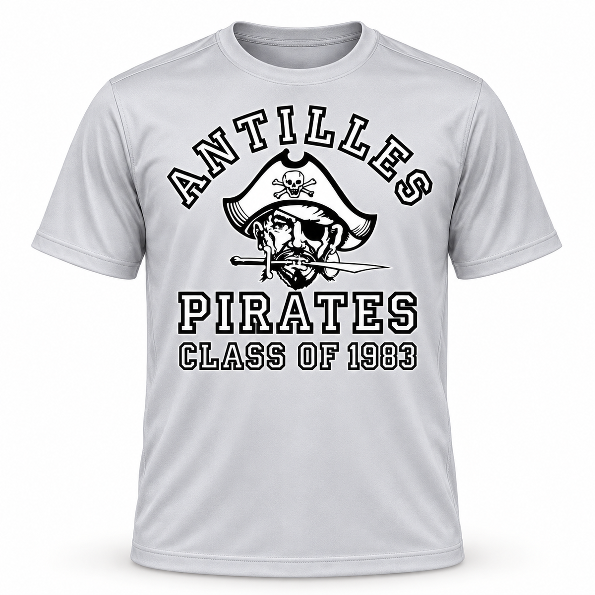 Performance Tee | CLASSIC+ | Grey | Old School Pirate — sample CLASS OF 1983