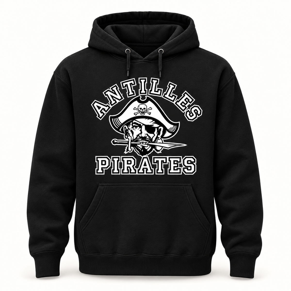 Pullover Hoodie | CLASSIC | Black | Old School Pirate — logo only