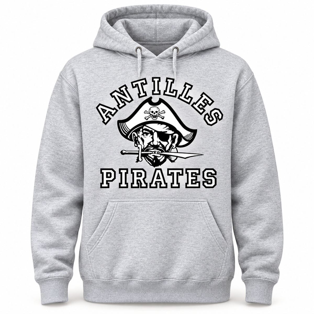 Pullover Hoodie | CLASSIC | Grey | Old School Pirate — logo only