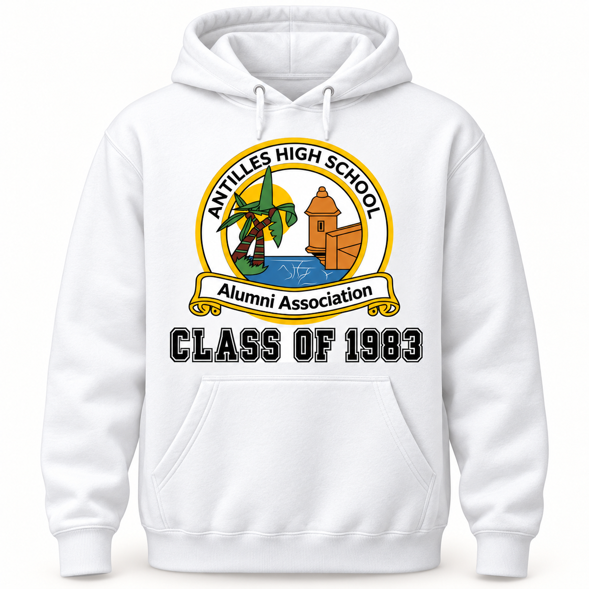 Pullover Hoodie | CLASSIC+ | White | AHSAA — sample CLASS OF 1983