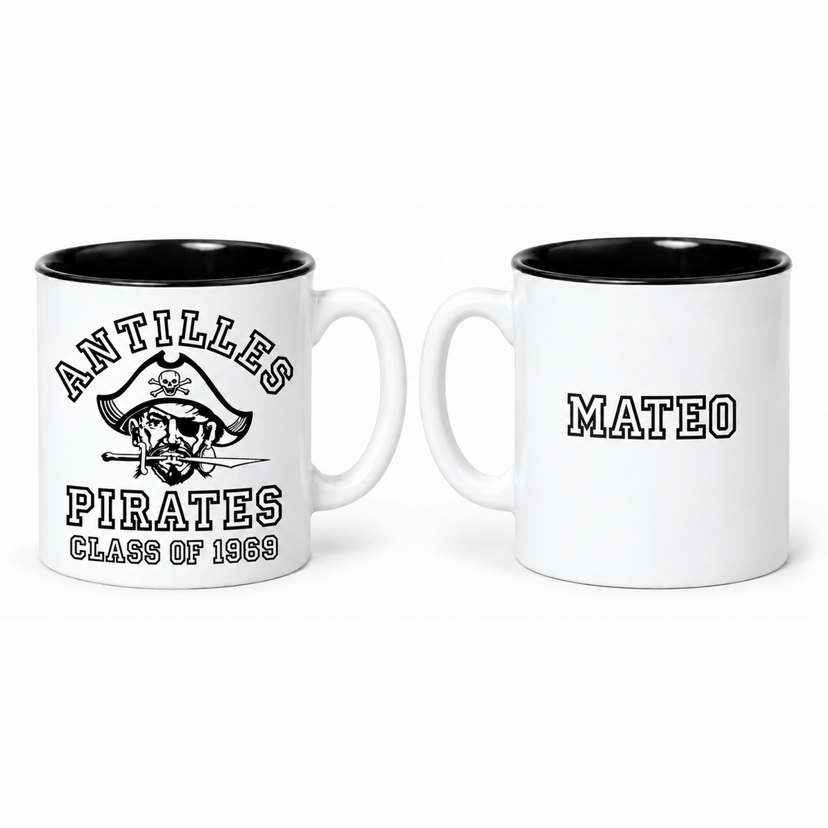 Antilles High School Ceramic Mug — 12 oz — sample Class of 1969 and MATEO