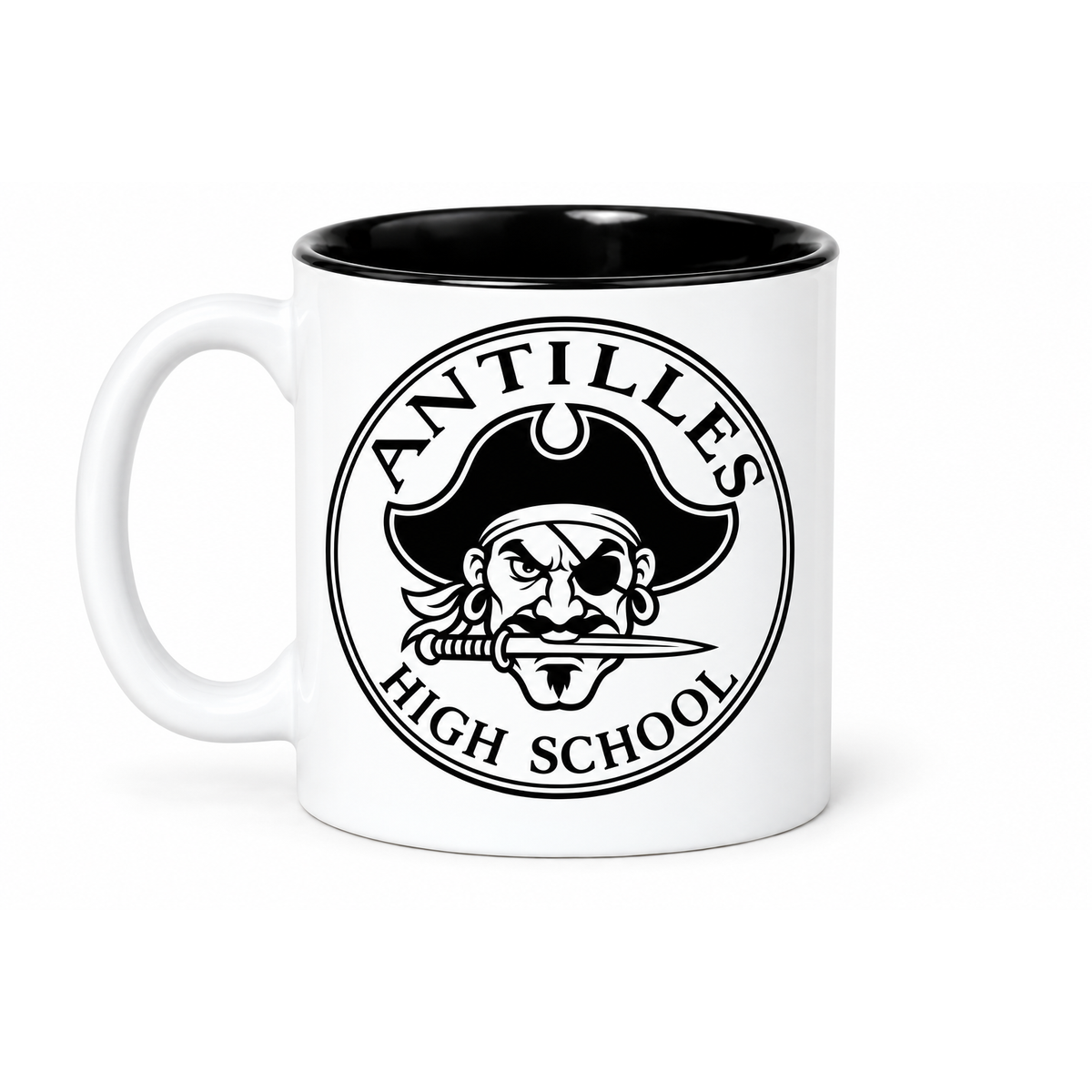 Antilles High School Current Pirate Ceramic Mug — 12 oz — classic, logo only