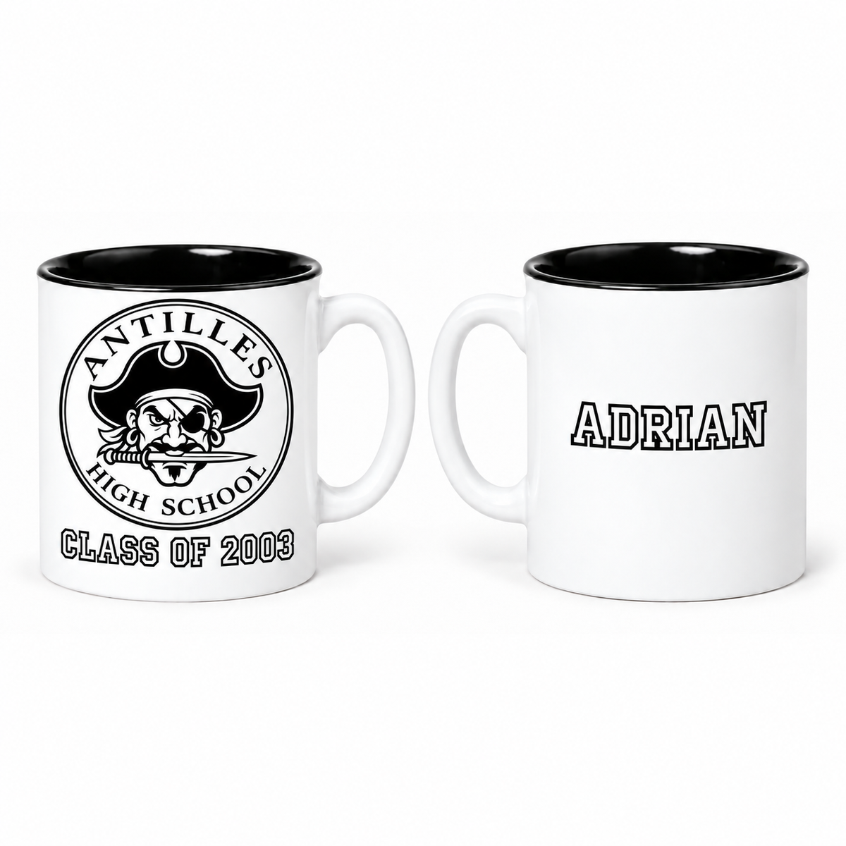 Antilles High School Ceramic Mug — 12 oz — sample Class of 2003 and ADRIAN