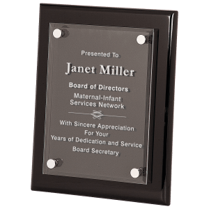 8" x 10" Black Piano Finish Floating Acrylic Plaque