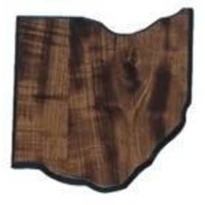 8 1/4" x 9 1/2" Walnut Finish Black Edge Ohio State Plaque