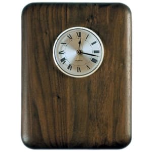8" x 10" Elliptical Edge Round Corner Genuine Walnut Clock Plaque