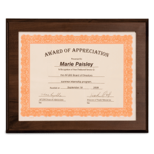 Certificate and Photo Plaques