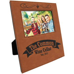 4" x 6" Rawhide Leatherette Photo Frame with 4 1/4" x 7 7/8" Personalization Area