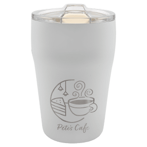 White 13 oz. Stackable Tumbler with Ceramic Liner and Slider Lid