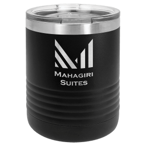 Polar Camel 10 oz. Black Tumbler with Standard Lid