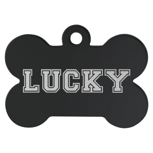 1 1/4" x 3/4" Black Laserable Anodized Aluminum Bone Pet Tag